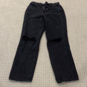 PacSun Black Ripped Straight Leg Jeans